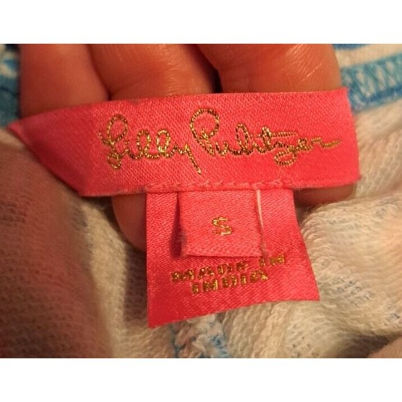 LILLY PULITZER Emora Knit Pant Small Sailboat Catamaran Blue Pink Print 008286 - Picture 7 of 14